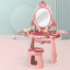 Plastic Kids Vanity Set with Mirror and Storage – White, Pink & Purple