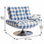 Plush Patterned Swivel Chair with Wide Seat and Stainless Steel Base