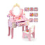 Princess-Themed Pink Wood Vanity Set with Mirror and Chair for Kids
