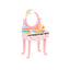 Princess-Themed Wooden Kids Vanity Set with Mirror and Storage