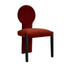 Red velvet makeup chair with backrest and creative single chair design