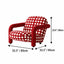 Retro Red Polka Dot Accent Chair With Curved Arms and Plush Back Dimensions