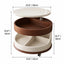Round Lift Top Coffee Table with Stone Top, Rolling Storage Design Dimensions