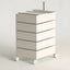Rounded 5-Drawer Mobile Filing Cabinet With Open Top Storage