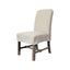 Rustic Oak Dining Chair with Removable Off-White Slipcover