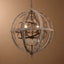 Rustic Wood and Crystal 5-Light Globe Chandelier Main Product Image