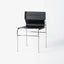 Saddle Leather Dining Chair with Bauhaus Lines and Steel Frame