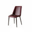 Saddle Leather Dining Chair with Sculpted Back and Slim Metal Legs Dimensions