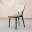 Scandinavian Armless Dining Chair with Faux Leather Seat & Solid Wood Legs