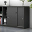 Scandinavian Wood Lateral Storage Cabinet With Sliding Doors