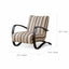 Sculptural Ash Wood Accent Chair With Textured Striped Upholstery