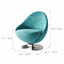 Sculptural Blue Green Accent Chair with Curved Knit Shell and Steel Base Dimensions
