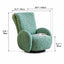 Sculptural Chenille Swivel Armchair With High Back and Steel Base Dimensions