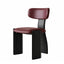 Sculptural Color-Block Dining Chair Series with Padded Leather Comfort