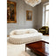 Sculptural Curved Ruffle Skirt Sofa With Wraparound Back and Low Profile