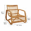 Sculptural Handwoven Rattan Lounge Chair in Japandi Natural Wood Tone Dimensions