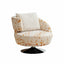 Sculptural Khaki Graffiti Swivel Chair With Curved Lounge Silhouette