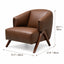 Sculptural Leather Accent Chair with Walnut Frame for Lounge Corners Dimensions