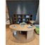 Sculptural Light Wood Crescent Office Desk with Rounded Oval Silhouette