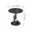 Sculptural Marble Side Table with Stainless Steel Base and Round Pedestal Dimensions