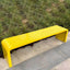 Sculptural Nordic Metal Bench with High-Gloss Color Finish