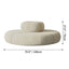 Sculptural Round Sofa with Petal Channel Tufting and Solid Wood Frame Dimensions