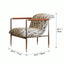 Sculptural Stainless Steel Lounge Chair with Fluted Textured Upholstery Dimensions