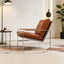 Sculptural Stainless Steel Lounge Chair with Woven Rope & Full-Grain Leather Main Product Image