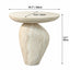 Sculptural Travertine Side Table With Rounded Tray Top and Soft Wabi-Sabi Silhouette Dimensions