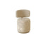 Sculptural Velvet Vanity Stool With Dual Swivel Back and Polished Steel Base