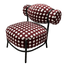 Sculptural Vintage Red Polka Dot Chair With Velvet Texture Metal Frame