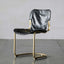 Set Of 2 Black PU Leather Dining Chairs With Gold Metal Frame Main Product Image