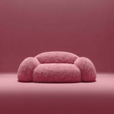 Shaggy Pink Yeti Sofa - Voluminous Cloud Shape Main Product Image