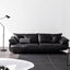 Black microfiber leather sofa with sleek minimalist design for comfort and style main product image