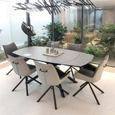 Small Modern Dining Table With Rock Slab Top Main Product Image