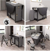 Solid Wood Dining Set With Folding Table & Chairs Main Product Image