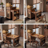 Solid Wood Extendable Kitchen Island Table With Storage Main Product Image