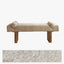Solid Wood Fabric Bench with Sculptural Cloud-Edge Arms