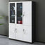 Solid Wood Glass Door Office Cabinet With Display Storage