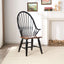 Solid Wood Windsor Chair Series with Arched Spindle Back and Open Arms
