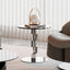 Stacked-Ring Stainless Steel Base Side Table With Bulgari Marble Top Main Product Image