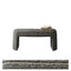 Textured Striped Fabric Bedroom Bench with Rounded Solid Wood Frame