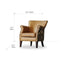Tiger Print Chair in Waxed Leather with Studded Vintage Lounge Silhouette Dimensions