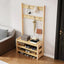 Traditional MDF Hall Tree with Adjustable Shelves & Double-Prong Hooks