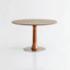 Travertine Sintered Stone Dining Table with Sculptural Ash Wood Base