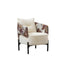 Tropical Botanical Accent Chair With Barrel Silhouette and Metal Base