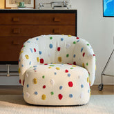 Unique Artistic Accent Chair In Soft Beige And Bright Colors Main Product Image