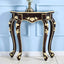 Victorian Free-Form Wood Console Table with Gold Accents