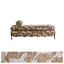 Vintage Fabric Bench with Sculptural Waves and Tapered Metal Legs