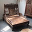 Vintage Grass Pear Wood Meditation Chair with Folding Recline and Woven Panel